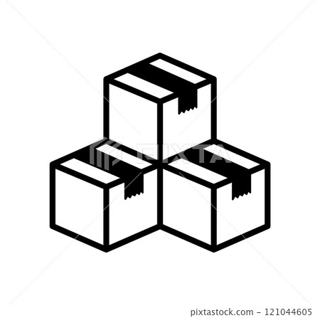 Cardboard, luggage, packaging, inventory icon illustration 121044605