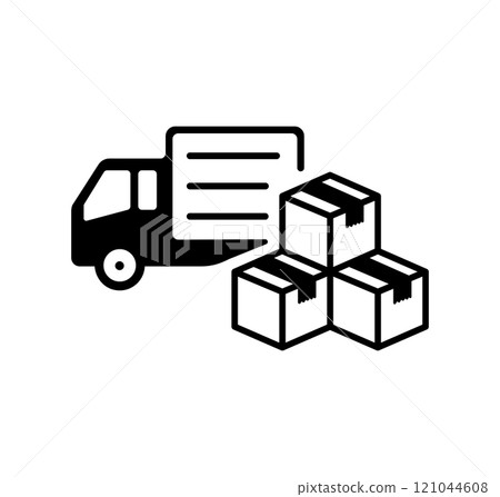Logistics, delivery, loading (truck) icon illustration Logistics, delivery, loading (truck) icon illustration 121044608