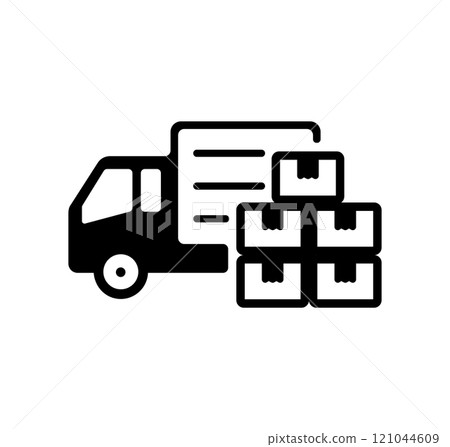 Logistics, delivery, loading (truck) icon illustration Logistics, delivery, loading (truck) icon illustration 121044609