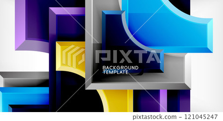 Geometric design abstract background - circles and triangles 121045247