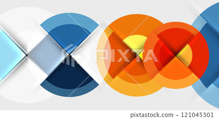 Target circle geometric abstract shapes. Vector Illustration For Wallpaper, Banner, Background, Card, Book Illustration, landing page 121045301