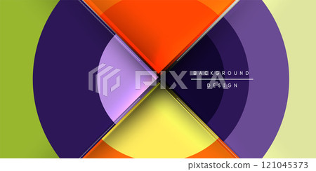 Circle and semi circle geometric background. Vector Illustration For Wallpaper, Banner, Background, Card, Book Illustration, landing page 121045373