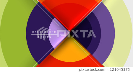 Techno circles and semi circles. Vector Illustration For Wallpaper, Banner, Background, Card, Book Illustration, landing page 121045375