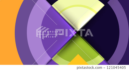Circle and semi circle geometric background. Vector Illustration For Wallpaper, Banner, Background, Card, Book Illustration, landing page 121045405