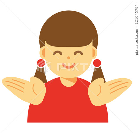 一個微笑的女人張開雙臂的插圖 121045794