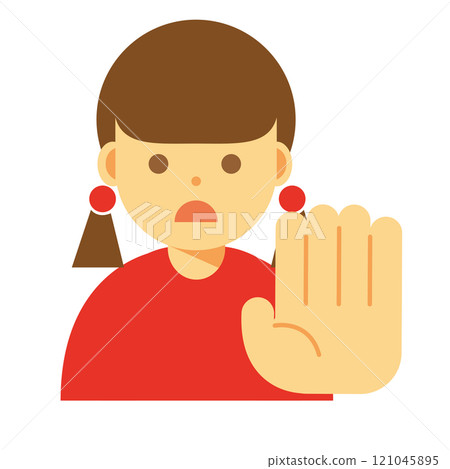 一個女人拒絕和停止的插圖 121045895