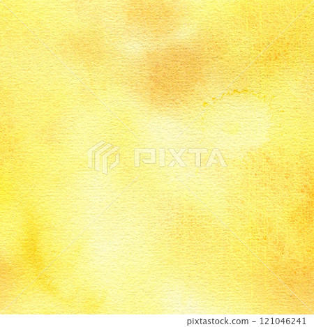 Watercolor abstract background with yellow and orange granulation. Hand drawn splashes for web and texture design. Sunny bright banner for poster, concept design. 121046241