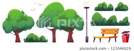 City public park elements collection City public park elements collection 121046829