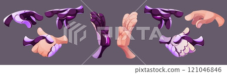 Robot hand gestures set 121046846