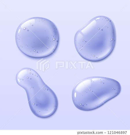 Glossy transparent jelly drops Glossy transparent jelly drops 121046897