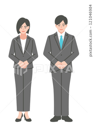 男女上班族鞠躬全身 121046984