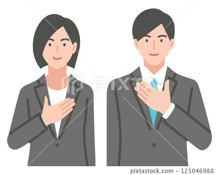 交給我 手放在胸前的商務人士 121046988