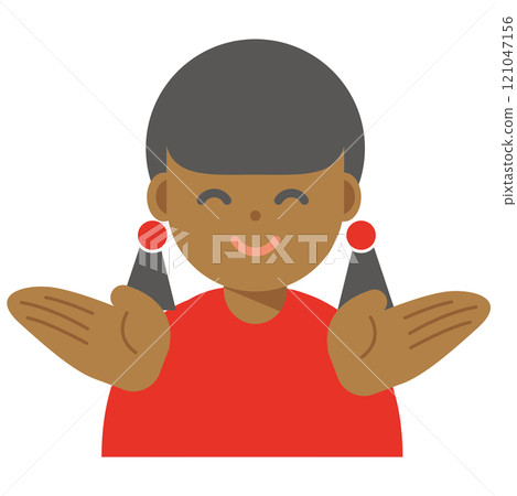 一個微笑的女人張開雙臂的插圖 一個微笑的女人張開雙臂的插圖 121047156