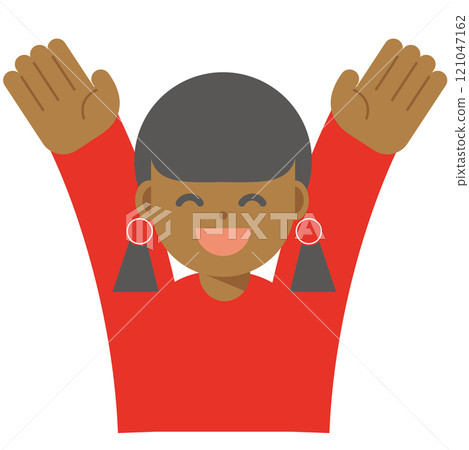 一個微笑的女人說萬歲的圖標 一個微笑的女人說萬歲的圖標 121047162