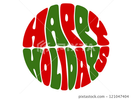 Happy Holidays circular retro pop lettering Happy Holidays circular retro pop lettering 121047404