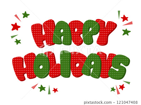 Happy Holidays retro pop lettering illustration 121047408
