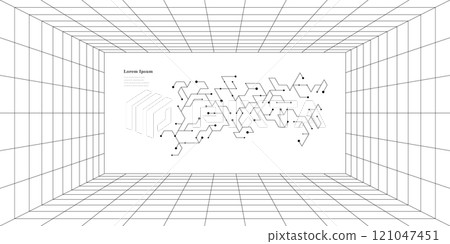 Geometry Abstract Hexagon Science Grid Pattern background Geometry Abstract Hexagon Science Grid Pattern background 121047451