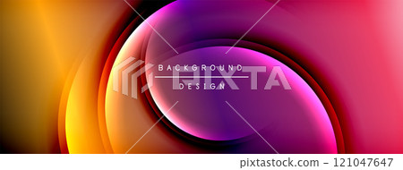 Bright rainbow style color gradient with curve round shape line background. Vector Illustration For Wallpaper, Banner, Illustration, landing page 121047647