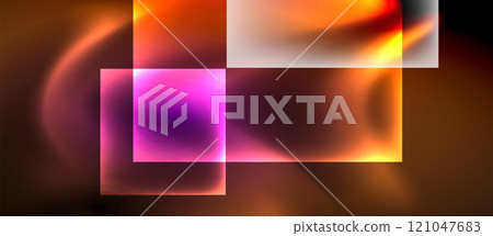 Glass squares with neon shiny light abstract background Glass squares with neon shiny light abstract background 121047683