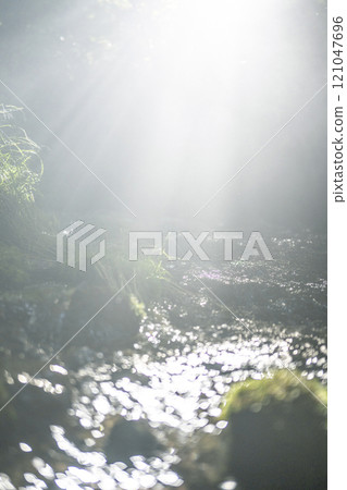 A scene of light shining on a clear stream in the forest - Oyamakiyazawa mountain stream A scene of light shining on a clear stream in the forest - Oyamakiyazawa mountain stream 121047696