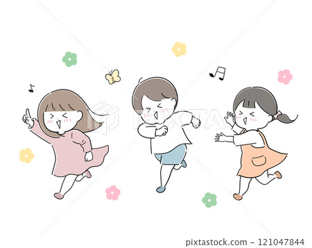 Children running around energetically Children running around energetically 121047844