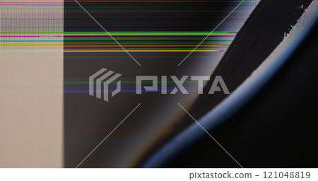 Screen failure. Broken plasma. Wavy crack shimmering television display glitch surface. Digital blur color noise problem on crash texture overlay. Screen failure. Broken plasma. Wavy crack shimmering television display glitch surface. Digital blur color noise problem on crash texture overlay. 121048819