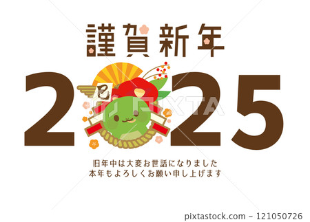 New Year's card for the year of the snake 2025 - Shimekazari and snake 121050726