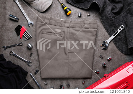 Work pants and tools on concrete Work pants and tools on concrete 121051840