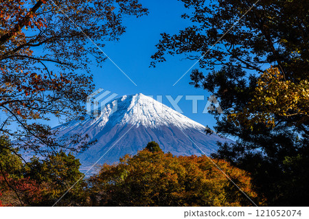 [靜岡縣_富士宮市_白絲瀑布]秋葉和富士山秋季版11月標籤 121052074