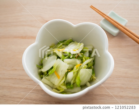 Pickled Chinese cabbage in a small bowl Pickled Chinese cabbage in a small bowl 121052283