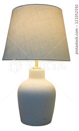 This ceramic lamp with a linen shade features a simple yet elegant design, perfect for cozy home decor. This ceramic lamp with a linen shade features a simple yet elegant design, perfect for cozy home decor. 121052592