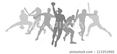 Baseball Silhouette Players Player Silhouettes 121052660