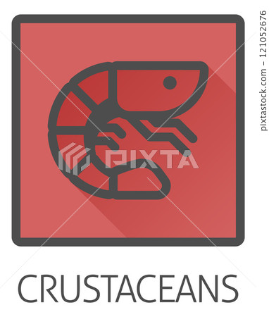 Prawn Shrimp Crustacean Food Allergen Allergy Icon 121052676