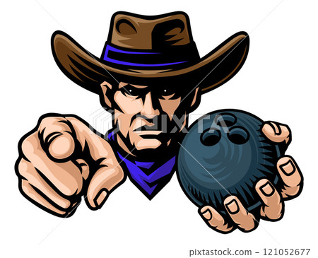 Cowboy Man Bowling Cowboys Sports Team Mascot Cowboy Man Bowling Cowboys Sports Team Mascot 121052677