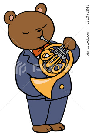 Bear playing the horn 121052845