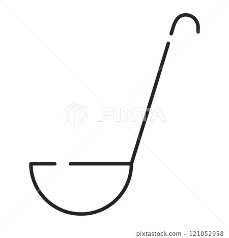 Ladle line icon vector isolated Ladle line icon vector isolated 121052958
