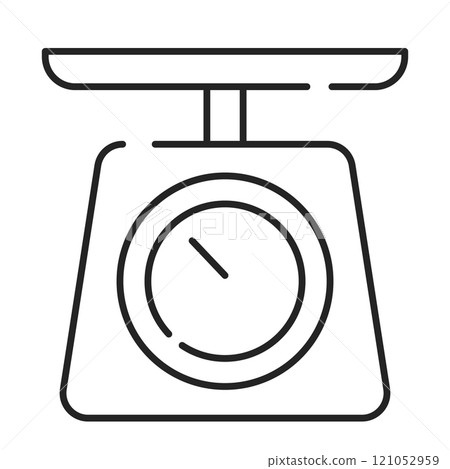 Kitchen scale line icon vector isolated Kitchen scale line icon vector isolated 121052959