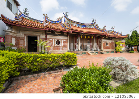 Building view of the Huangxi Academy (Wenchang Temple) in Taichung, Taiwan. The temple worshiped Wenchang Dijun. Building view of the Huangxi Academy (Wenchang Temple) in Taichung, Taiwan. The temple worshiped Wenchang Dijun. 121053063