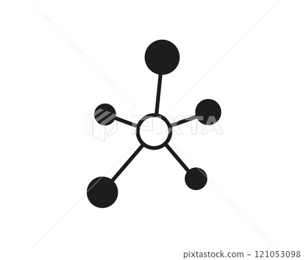 Hub networks connections system symbol line icon. Molecule or atom structure, communications social media contacts. Abstract share or business infrastructure. Hub networks connections system symbol line icon. Molecule or atom structure, communications social media contacts. Abstract share or business infrastructure. 121053098