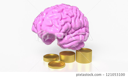 The Brain and coins for Business concept 3d rendering. 121053100