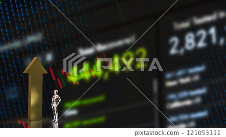 The Arrow up and man for Business concept 3d rendering. 121053111