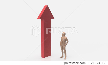 The Arrow up and man for Business concept 3d rendering. 121053112