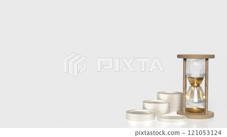 The Sand clock and coins for Business concept 3d rendering. 121053124