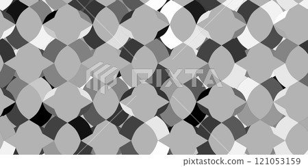 Geometric seamless 3d pattern, endless black and white vector regular background. Vector illustration. 121053159