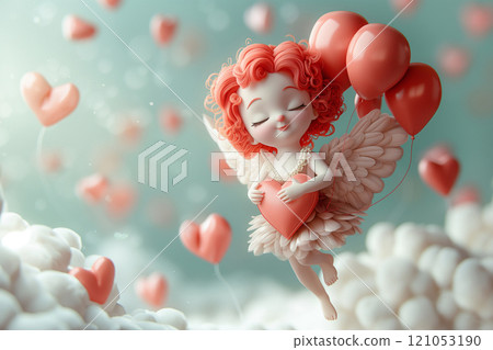 Cute cupid flying 121053190