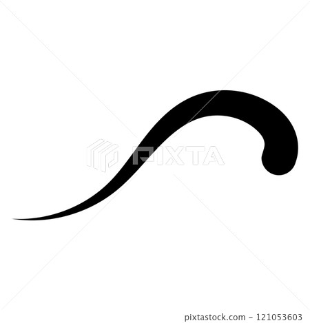 Swoosh, swash underline stroke, wavy curved line squiggle 121053603