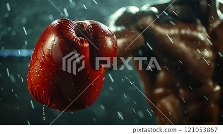 boxer in fighting gloves boxer in fighting gloves 121053867