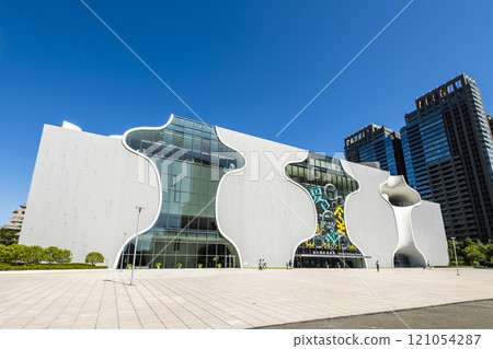 Modern building view of the National Taichung Theater in Taiwan. This is the only national performing arts center in central Taiwan. Modern building view of the National Taichung Theater in Taiwan. This is the only national performing arts center in central Taiwan. 121054287