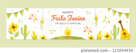 Watercolor festas juninas twitch banner 121054434