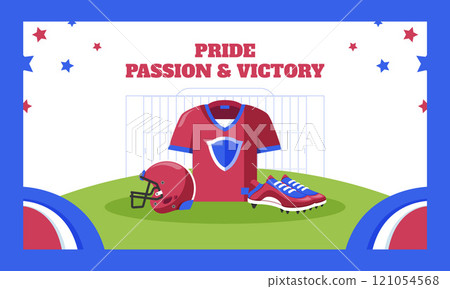 Flat design american football twitch background 121054568